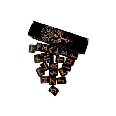 Imagem de Conjunto de runas Viking, caixa de presente Talisman, 3x2,5 cm, MDF