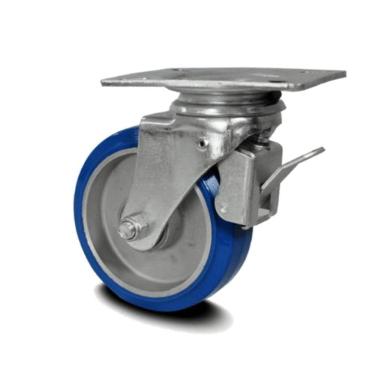 Imagem de Rodizio Poliuretano Elástico 5 Pol. Placa Freio