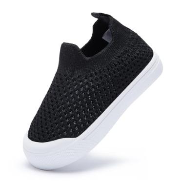 Imagem de BMCiTYBM Tênis para bebês meninas meninos malha respirável leve sapatos primeiros passos 6-24 meses, 3, preto, 6-12 Meses