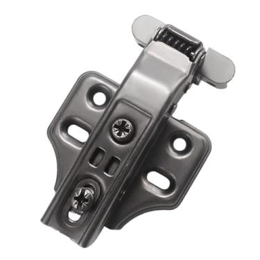 Imagem de Generic Dobradiça de porta com estrutura de alumínio, peças de aço estável, acessórios de hardware para móveis, dobradiça silenciosa hidráulica para armário e, Curva reta cinza