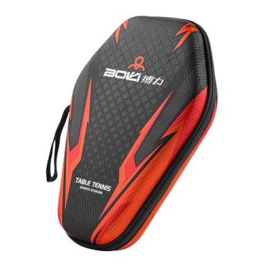 Imagem de YIJU Capa de raquete de pickleball tênis de mesa paddle caso capa bolsa de armazenamento segurar 1 paddle 2 bolas ping pong paddle caso para treinamento, preto vermelho