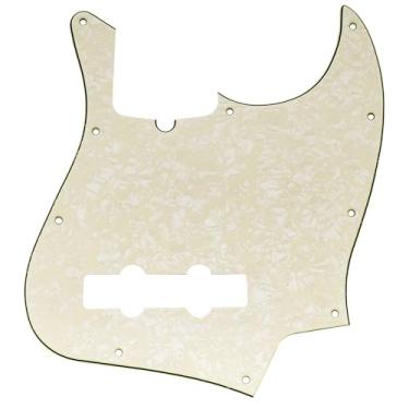 Imagem de Musiclily Pro 10 Furos Estilo Moderno Escudo Baixo Pickguard para Americana Jazz Bass 4 Cordas, 4 Camadas Pergaminho Perolado