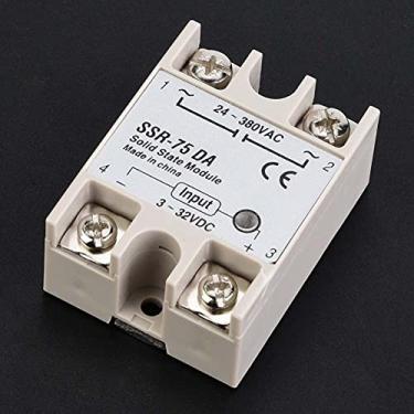 Imagem de Relé de Estado Sólido Akozon SSR-75DA DC AC de Alto Desempenho SSR, 75A 3-32VDC a 24-380VAC, Ideal para Sistemas de Controle Automatizados