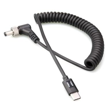 Imagem de kocackoo Cabo de alimentação macho tipo C PD para CC 5,5 * 2,5 mm com trava de ângulo reto para bateria falsa NP-F dupla face e dispositivos de vídeo PIX-E7 PIX-E5 7 Atomos/Ikan/Sony/DJI Monitor.