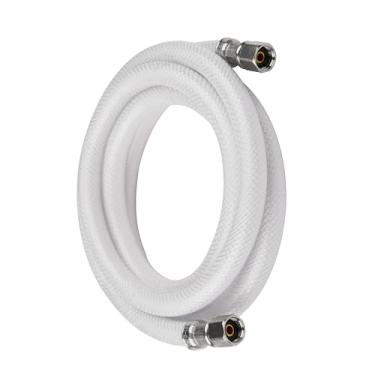 Imagem de EFIELD Linha de conector de água para máquina de gelo de geladeira, 2,5 m de comprimento, PVC reforçado com poliéster, comp de 1/10.2 cm por 1/10.2 cm, branco