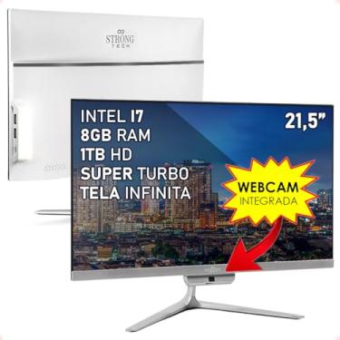 Imagem de Computador All In One Intel Core i7 8GB HD 1TB 21,5" Full HD 4 Núcleos Super Turbo Hdmi Strong Tech