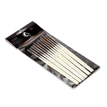 Imagem de Dioche Conjunto de 12 Pincéis de Detalhes Finos, Pincéis Em Miniatura Com Pontas Com Cabelo de Náilon para Aquarela, Acrílico, Esmaltes, óleo, Tintas Guache