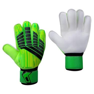 Imagem de Dynwave Luvas de goleiro Luvas de goleiro de futebol Alto desempenho Elegante Antiderrapante Homens Mulheres Resistente ao desgaste para adultos Luvas de, Verde, 9cm