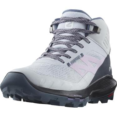 Imagem de Salomon Outpulse Mid Gore-Tex Tênis de caminhada feminino, Arctic Ice/India Ink/Orchid Bloom, 39