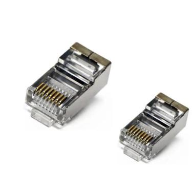 Imagem de Conector Giga Blindado Rj45 Cat6 - Pacote C/ 500 Atacado - Exbom