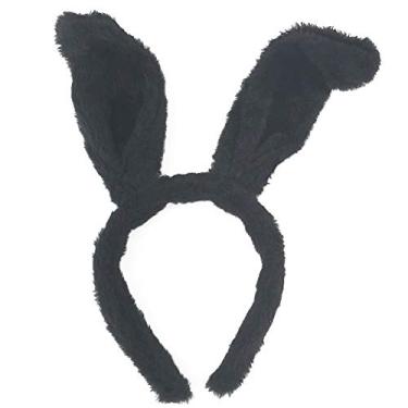 Imagem de NOVELTY GIANT WWW.NOVELTYGIANT.COM Black Plush Easter Bunny Ears Headband