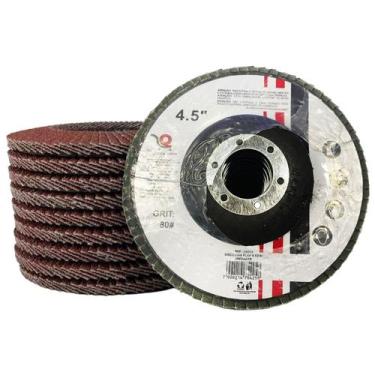 Imagem de Disco De Lixa Flap 4.1/2 Grit 80 4.5" Kit 10 Peças - Tesla Store