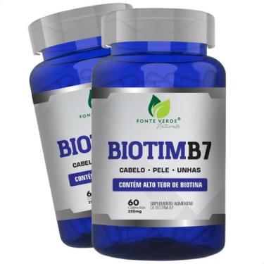 Imagem de 2 Potes Biotim B7 Kit 120 Cáps Fonte Verde - Alto Teor de Biotina