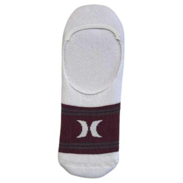 Imagem de Meia Hurley Sapatilha Meia Toalha Masculino - Branco e Vinho