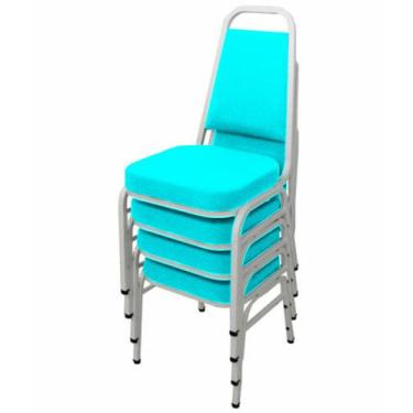 Imagem de Kit com 4 Cadeiras Empilháveis Linha Hotel Plus Verde - Design Office 