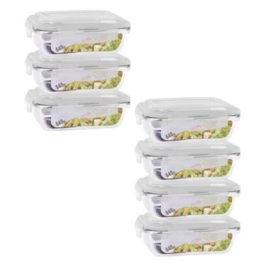 Imagem de Kit 7 Potes 640ml Vidro Hermético Anel Vedação - ECOS, Pote de vidro