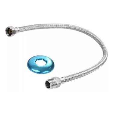 Imagem de Engate Mangueira Flexível Trançado Aço Inox 30cm Quente Fria - ssm