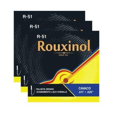 Imagem de Kit 3 Encordoamento Cavaquinho R51 0.11 Rouxinol PRR51L