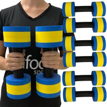 Imagem de Kit 3 Pares de Halteres Hidroginástica Redondo em EVA DF4016-AZ 2-3Kg 