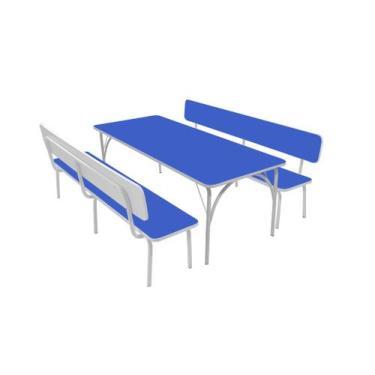 Imagem de Sc 017 /2 Sc 018 Conjunto Ref. Infantil C/ Encosto Azul Real/branco - 