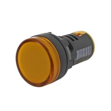 Imagem de Sinaleiro Led Iluminado 22Mm 220V Amarelo Modelo L20 - Metaltex