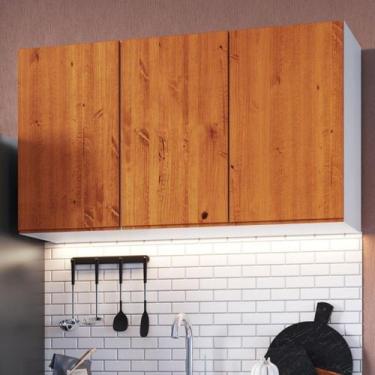 Imagem de Armário Aéreo 120cm 3 Portas Madeira Maciça/MDF Island - Artemobili