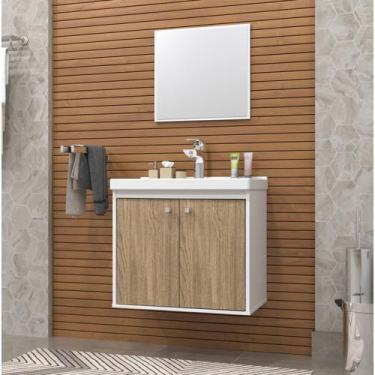 Imagem de Gabinete Suspenso para Banheiro com Cuba 50cm Bergamo - Riverzza