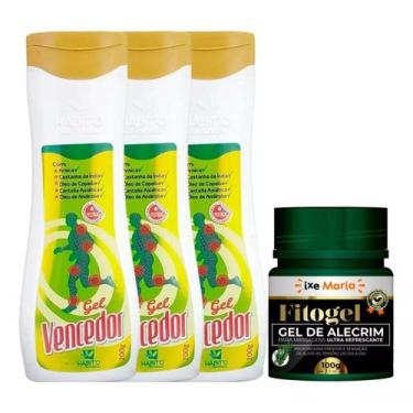 Imagem de Kit 3 Gel massageador  Vencedor  + 1 Gel de Alecrim 100g Fitogel - HAB