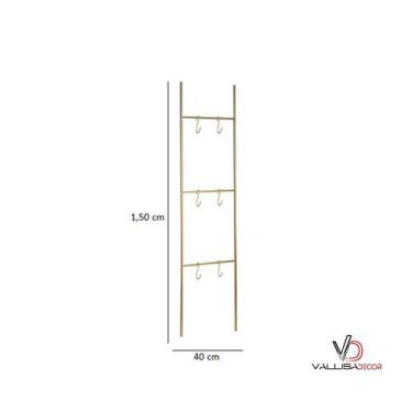 Imagem de Escada de Ferro Decorativa Dourada Belliv Decor