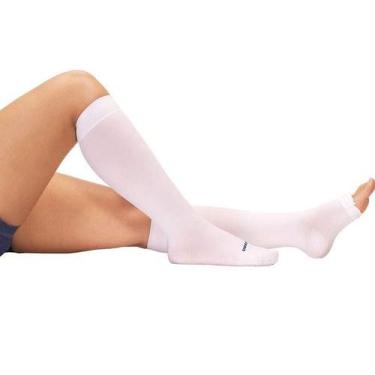 Imagem de Meia 3/4 Antitrombo 400S AD 18-23 MMHG Sigvaris Aberta, Branco, M