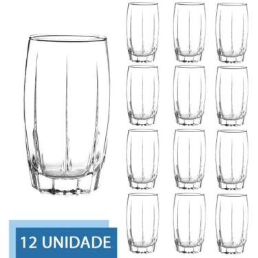 Imagem de Conjunto 12 Copo Vidro Transparente 374ML Amadeus Long Drink - CRISTAR