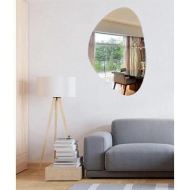 Imagem de Espelho Orgânico Decorativo 95cm Lapidado Com Suporte Sala - V.A Decor