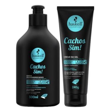 Imagem de Kit Cachos Sim 1 Leave in 300ml 1 Gel em creme 240ml Haskell