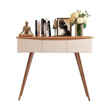 Imagem de Aparador slim retrô alto parise 3 gavetas desing unico pés de madeira 