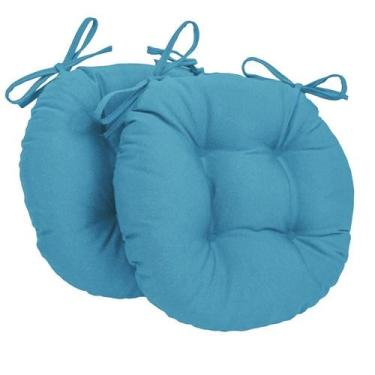 Imagem de Almofada Para Cadeira Redondo Ø40cm - 2pçs - FASTLAR, *Azul Turquesa