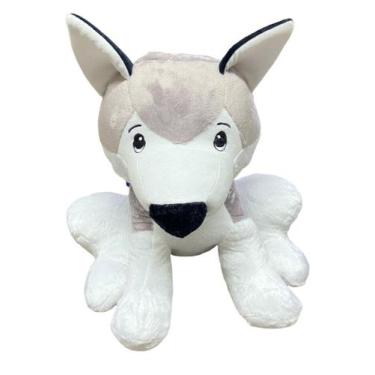 Imagem de Cachorro Pelúcia Gigante 50 Cm Lobo Husky Siberiano - ThamyBaby, Cinza