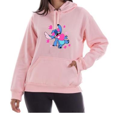 Imagem de Moletom Lilo e Sticth blusa flanelada unissex - AUTENTICO BUGRE, Rosa,