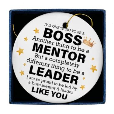 Imagem de Enfeites de cerâmica Boss, presentes de agradecimento para chefe líder mentor, presente de aposentadoria, presentes de despedida de viagem para chefe, enfeite de Natal
