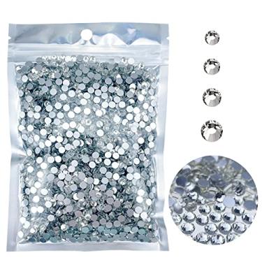 Imagem de 4320 peças SS16 strass de fundo plano para artesanato a granel cristais claros artesanato branco pedras preciosas de vidro diamantes pedra 4 mm - pedras de prata para unhas fantasias de dança roupas sapatos copos DIY atacado HINABTRU