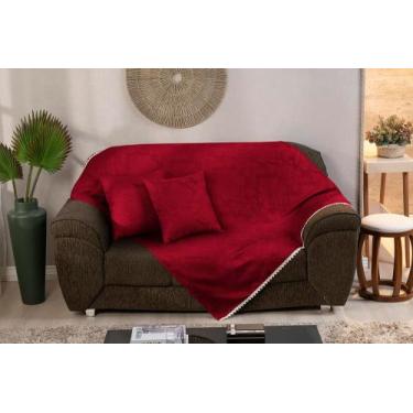 Imagem de Manta De Sofá e Almofada 50 x 50 Jacquard Trabalhado Anti-Pilling Não 