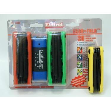 Imagem de EKLIND Chave Allen 25030 Ergo-Fold Hex Chave Combo polegadas/mm/estrela/TORX/SD (4 conjuntos de 30 peças)