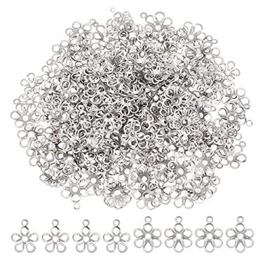 Imagem de UNICRAFTALE Cerca de 200 peças, bandeja de 1,8/2 mm, pingentes de bisel aberto nas costas, configurações de pingente de aço inoxidável, pingentes vazios vazios para fabricação de joias, cor de aço