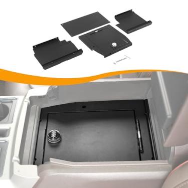Imagem de Hoolcar Console central apoio de braço com bloqueio cofre organizador de apoio de braço cofre de arma com senha compatível com Ford F150 2015-2020, acessórios interiores