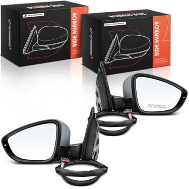 Imagem de A-Premium Par (2) espelhos retrovisores elétricos do lado do motorista e do passageiro - compatível com Volkswagen Jetta 2011-2018 - Retrovisor retrovisor externo preto dobrável manual aquecido com