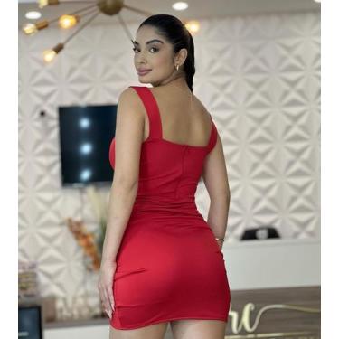 Imagem de Vestido Curto Tercido acetinado - RL MODAS, Vermelho, M