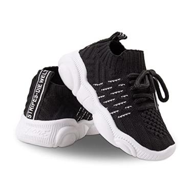 Imagem de Charrost Criança-Unissex Sapatos de Caminhada para Bebês Primeiro Caminhante Infantil Deslizantes Pés Largos e Rechonchudos Verão Antiderrapante Sola de Borracha Macia Bonito Berço Meias de Malha Tênis Tamanho 5 para 12 A 18 Meses Engatinhando (Preto, 5 # 21)