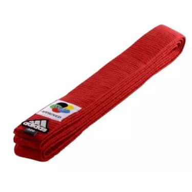 Imagem de FAIXA ELITE KARATE SELO WKF VERMELHA 3.20m - MKS