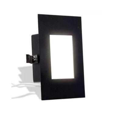 Imagem de 5x Luminária Balizador Embutido Parede Escada P/ Cx 4x2 - Preto - MEGA