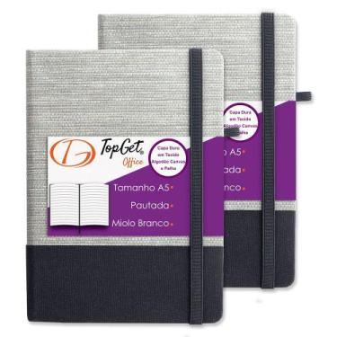 Imagem de Kit 2x Caderneta Elegance 14X21cm 96 Fls Pautadas Preto - TopGet