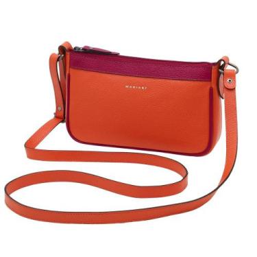 Imagem de Bolsa de Couro Mariart Maragogi, Orange, Magenta